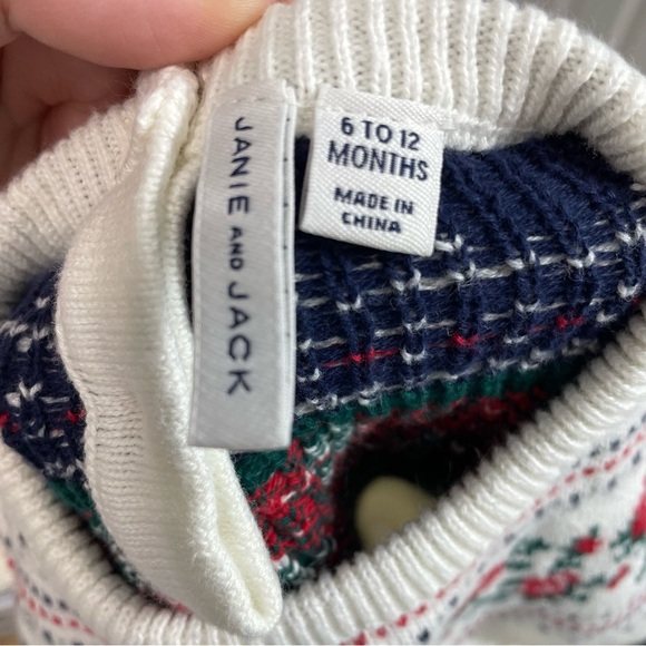 Janie and Jack Fair Isle Rose Matching Set - Picture 4 of 5